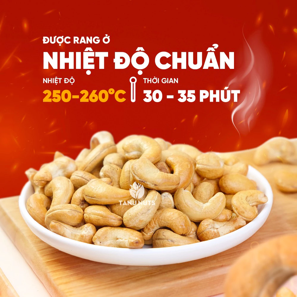 Nhân hạt điều tách vỏ rang muối TANU NUTS, hạt ngũ cốc dinh dưỡng